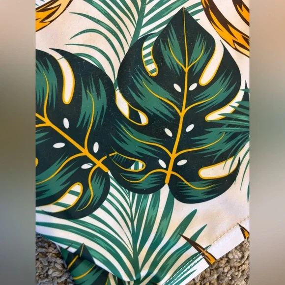 Boys Tropical Swim Set - Black UPF Sun Protection Rash Guard, Patterned Trunks - Picture 13 of 13